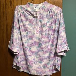 Lavender and pink blouse